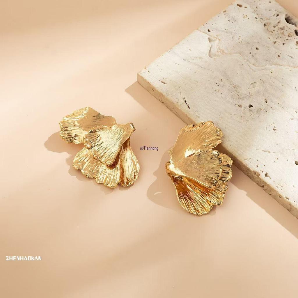 Elegante Retro Ginkgoblatt-Ohrringe - Luxuriöses Chinesisch inspiriertes Zubehör für Bräute und Abendgarderobe