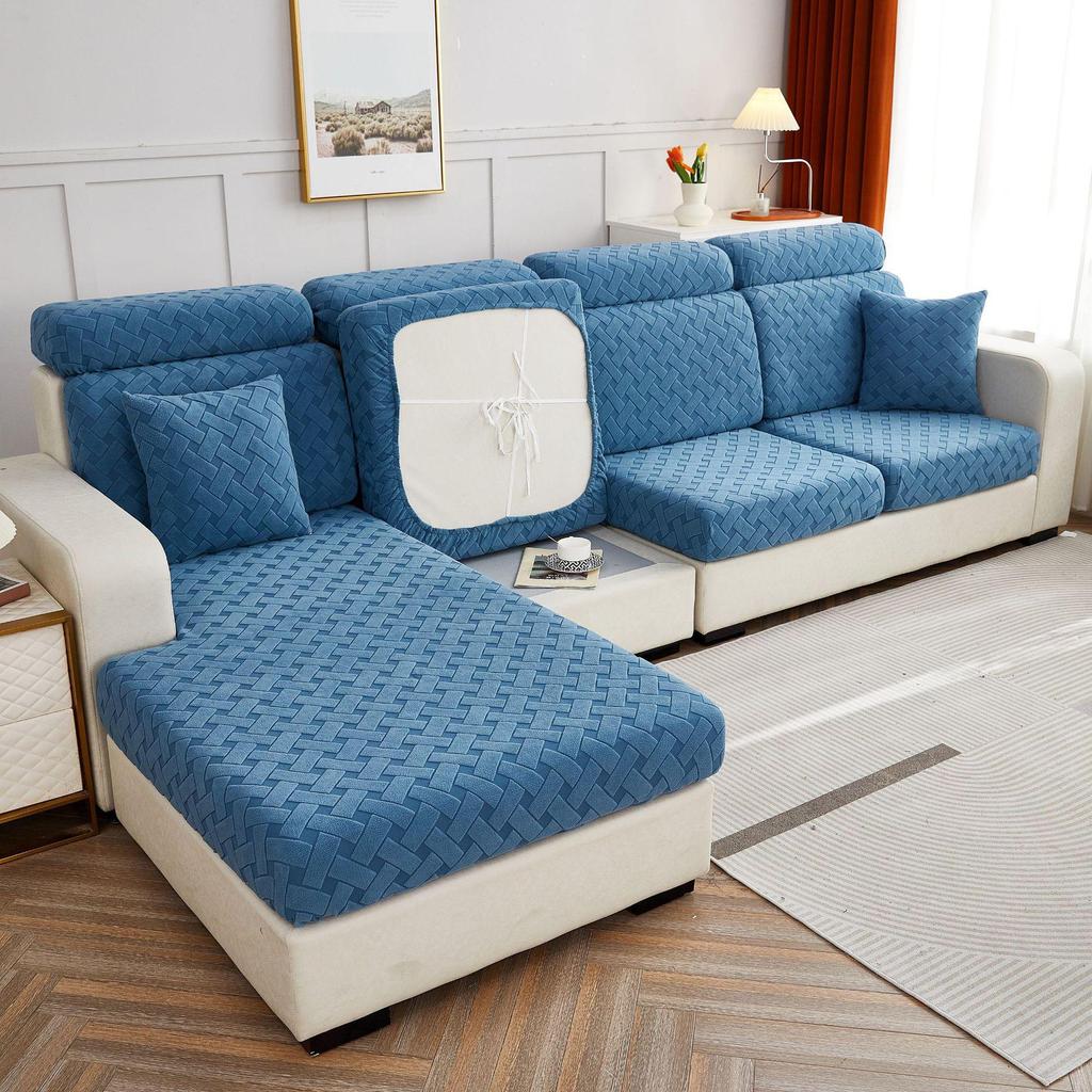 3D Jacquard Velvet Sofa Hat: Elastic Full-Cover Cushion for Autumn & Winter