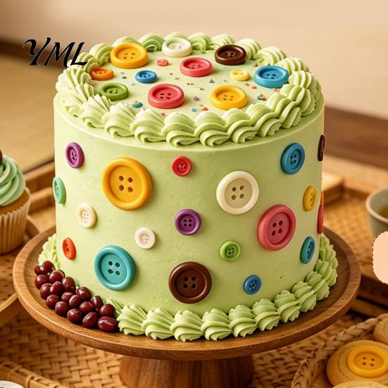 Sewing Themed Cake Decor 19-Hole Silicone Button Molds, Three Sizes DIY Decorating Tray, Kitchen Baking Accessories Flexible Easy Release Gadgets for