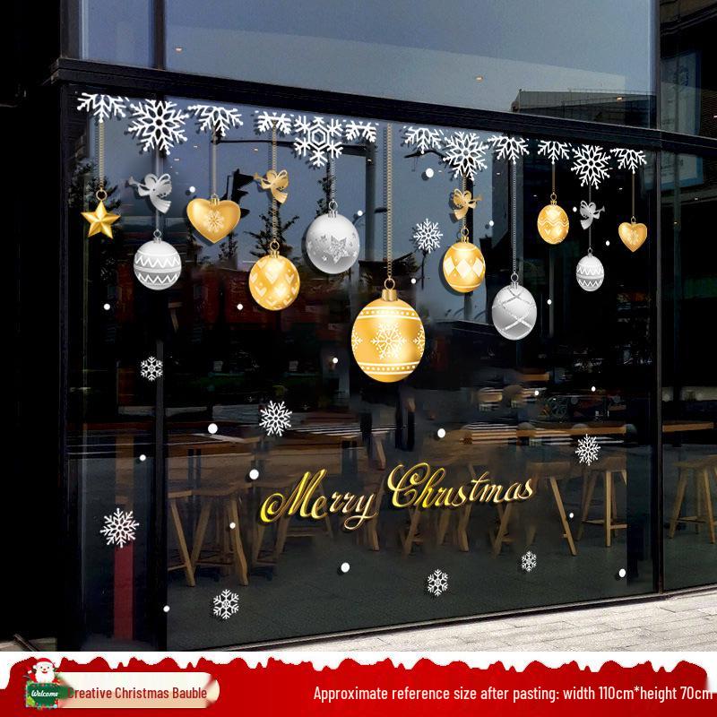 Santa Claus Christmas Window Clings - Tree, Door Stickers & Ornament Decor
