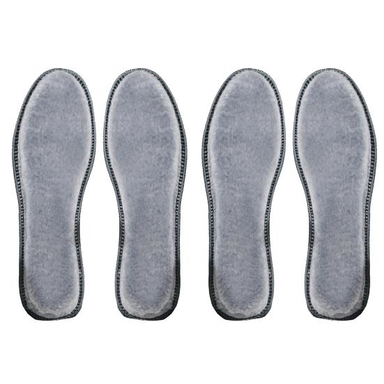 2 Pairs Winter Insoles Thick Fleece-Lined Warm Shoe Pads with Anti-Slip & Moisture-Wicking Comfortable Cushion for Boots Shoes