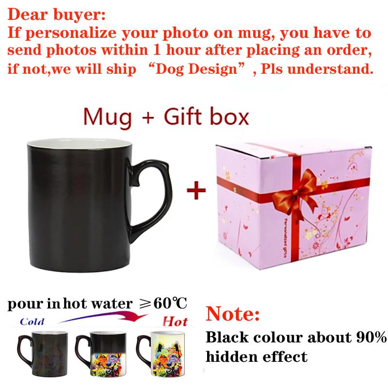 Personalisierbare Tasse mit Namens-Textfarbwechsel, personalisierbar mit Ihrem Foto, Keramik-Zaubertasse für Tee/Milch, einzigartiges Geschenk für Freunde