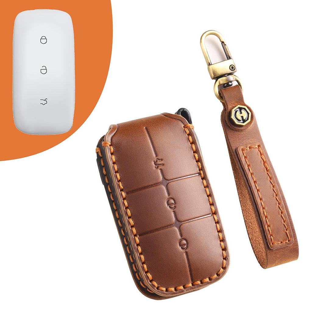 Suitable for Geely Bank Automobiles Handmade Cowhide High-End Car Key Cover
