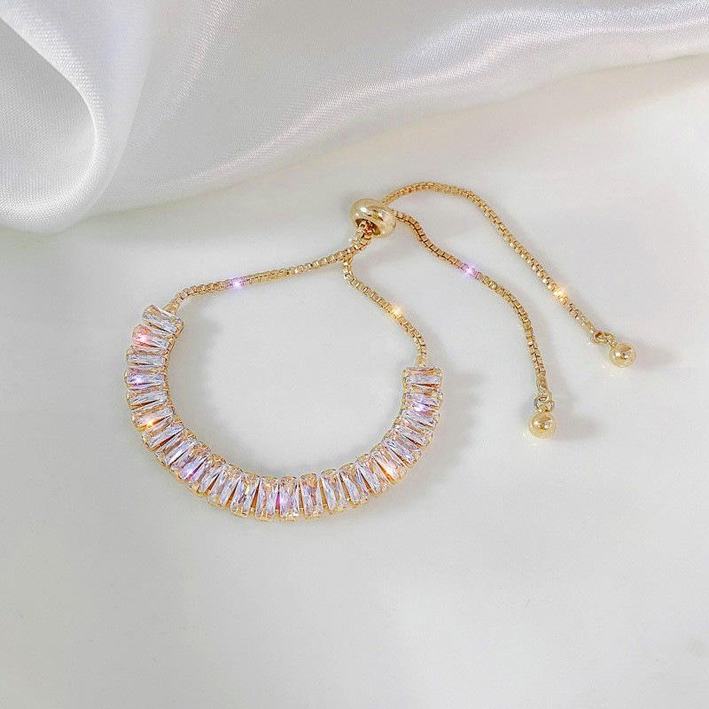 Luxurious Sparkling Zirconia Bracelet – Adjustable Pull-String Design with High-End Elegance