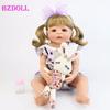 BZDOLL 55cm Full Silicone Reborn Baby Doll Toy Girl Boneca Vinyl Newborn Princess Toddler Bebe Alive Birthday Gift Shower Toy