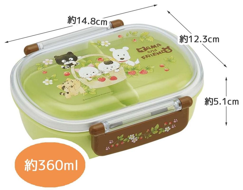 Skater Children's Lunch Box, 360ml Capacity, with a Fluffy Lid, Made in Japan, Single Tier, Dishwasher and Microwave Safe, Tama & Friends Design, for