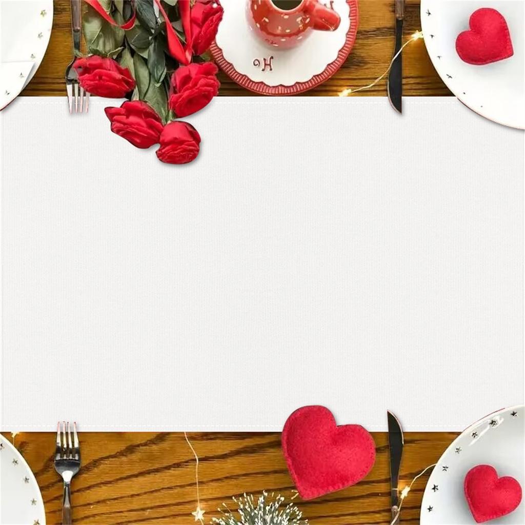 Růžový Lněný Stolní Běžec Valentýnská Stolní Dekorace Ubrus Polštář Ubrus Domácí Textil