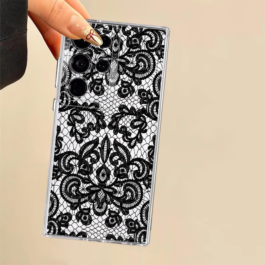 Case for Samsung Galaxy S24 Note 20 Ultra 10 S25 Edge S22 FE S23 Ultra S26 S21 S20 Plus Phone Cover Sexy Lace