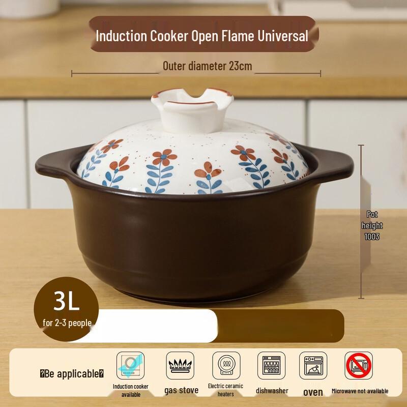 PuPan Ceramic Clay Pot for Rice and Stewing