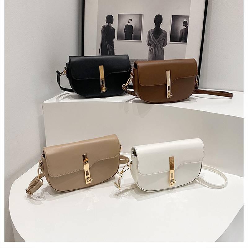 Trendy Pu Leather Saddle Bag Vintage Style Single Shoulder Underarm Bag For Everyday Use