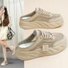Summer Women's Shoes New One-pedal Sandals Women Wear Versatile Little White Shoes Net Shoes Hollow Half Slippers