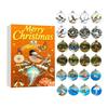 Advent Calendar 2025 24-Day Christmas Countdown Calendar with 24 Animal Ornaments Rustic 2D Acrylic Animal Hanging Decoration for Home Party Decor