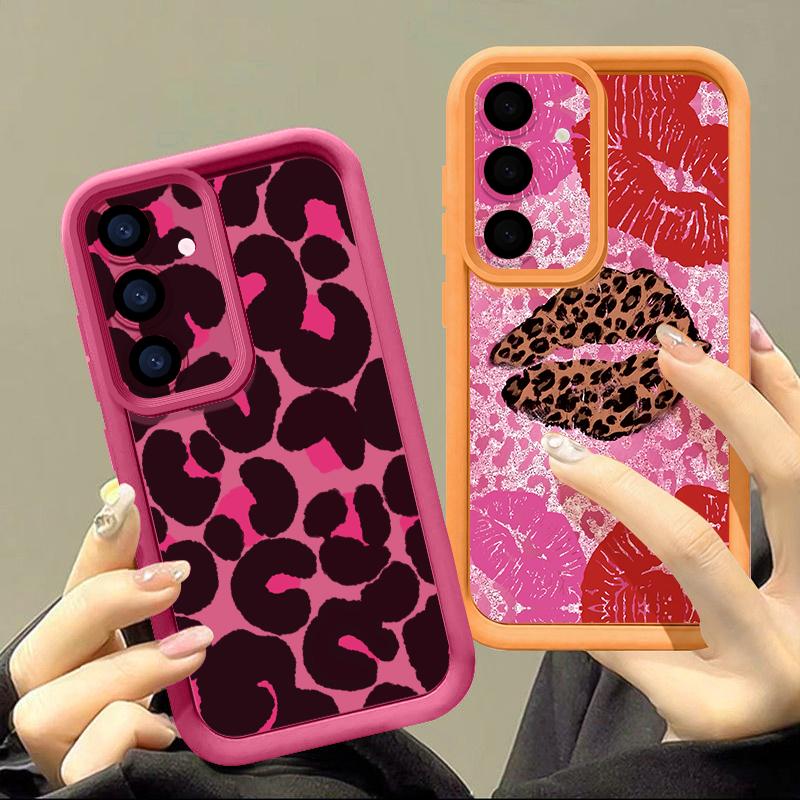 Bowknots Leopard Case For Samsung Galaxy A57 A37 A27 A17 5G A56 A36 A26 A16 A55 A54 S21 FE S22 S23 S24 Plus S25 S26 Ultra Shockproof Bumper Cover