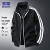 ROMON Men's Sport Stand-Collar Striped Jacket