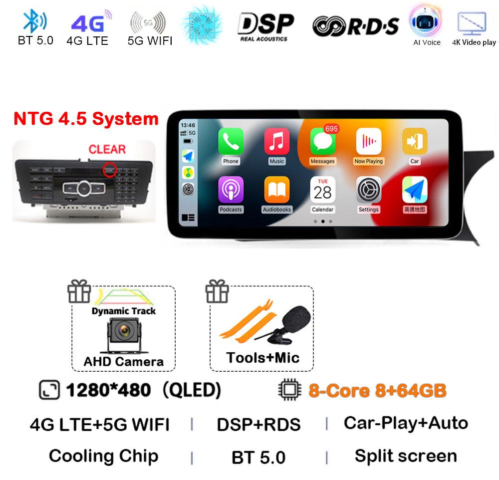 8.8" Android 14 Carplay Car Radio For Mercedes Benz C Grade W204 2011 - 2014 LHD RHD NTG 4.5 System Auto Stereo GPS Multimedia