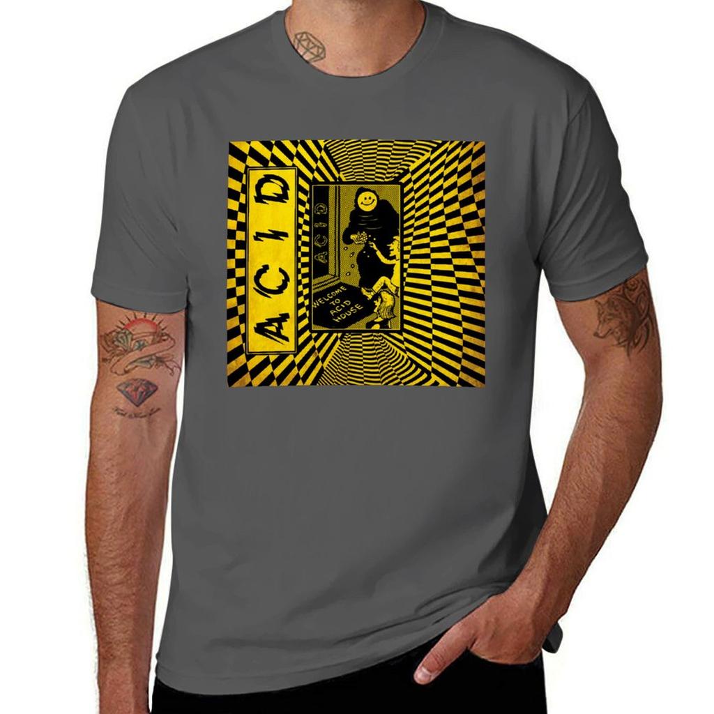 Welcome To The Acid House 3D Print Tops For Men Funny Graphic T Shirt Fashion Casual Oversized Round Neck Men's Clothes Pullover