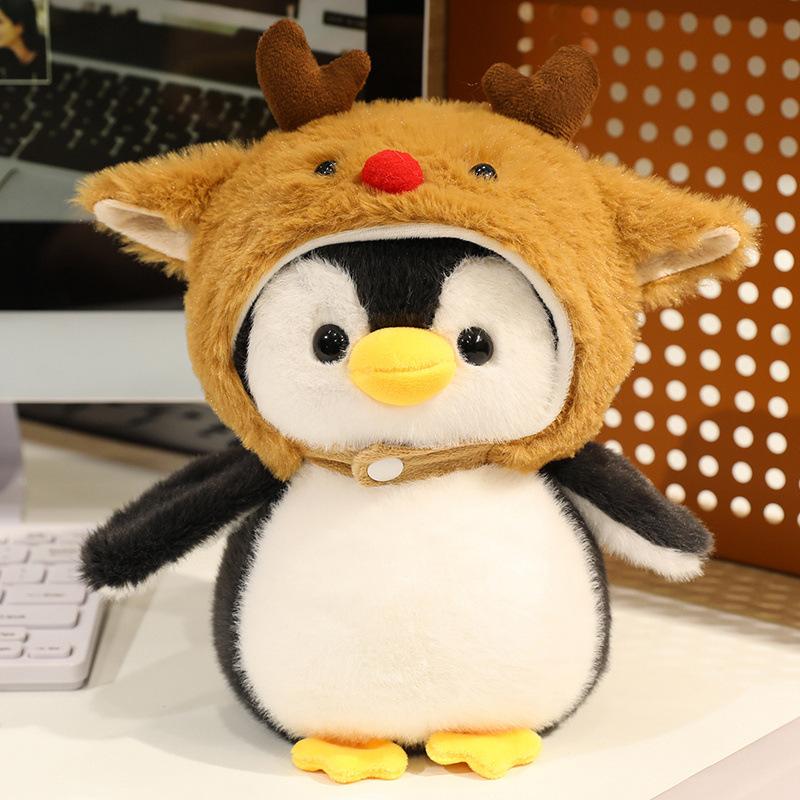 Cartoon Cute Penguin Turned Cat Shark Doll Plush Toy Kitten Doll Children Soothing Doll