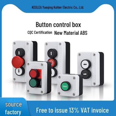 Boîtier de Bouton-Poussoir d'Arrêt/Marche d'Urgence Étanche 22mm avec Indicateur Lumineux à Verrouillage Automatique et Réinitialisation