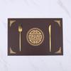 Chinese square simple special leather dining table mat Western food waterproof, oil-proof, heat-insulating and anti-scalding tableware Plate