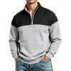 Men's Zip-Up Stand Collar Sweatshirt with Pattern, Loose Fit Casual for Fall Winter