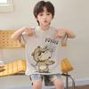 Boys Cotton Short Sleeve Pajama Set Lightweight Sleepwear Kids Teens Home Outfit