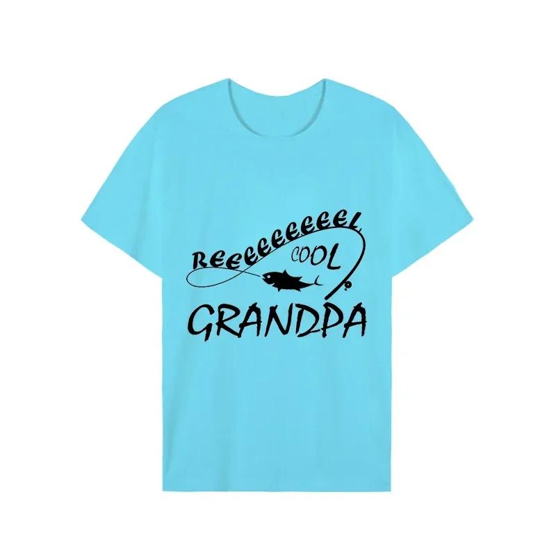 Men's Brand T-shirts Fishing Grandpa Print Shirt Funny Short Sleeve T Shirts Summer Tshirt Harajuku Streetwear T-Shirt for Men