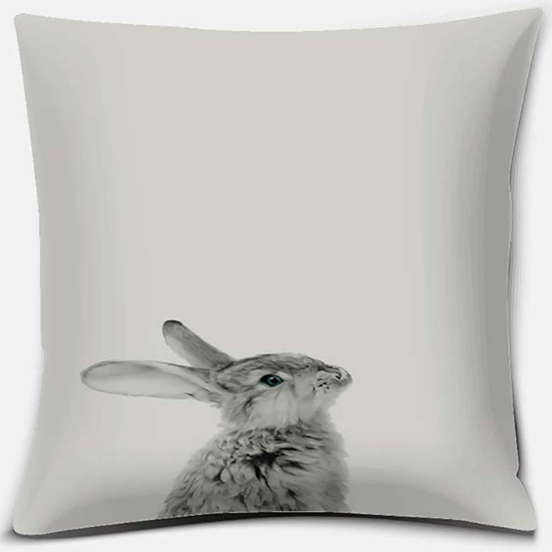 Cute Rabbit Series Pattern Pillowcase Square Pillowcase Home Office Decoration Pillowcase Living Room Bedroom Home Decoration