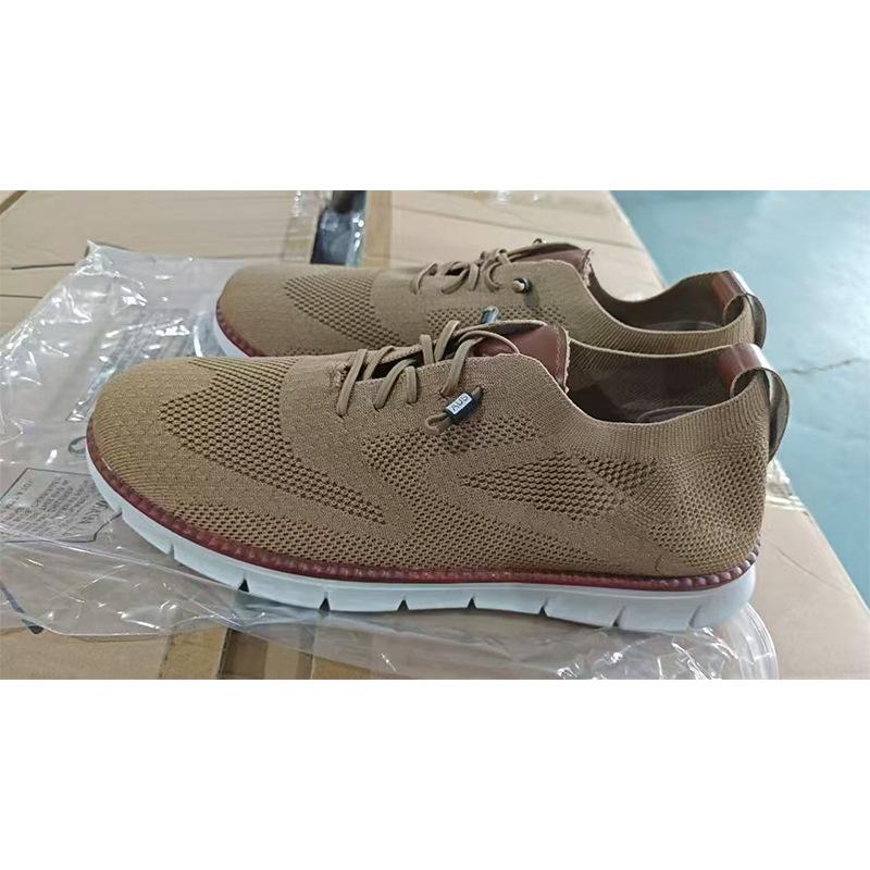 Large size trendy men's shoes summer breathable sports shoes fly-woven mesh shoes men's running men's trendy shoes