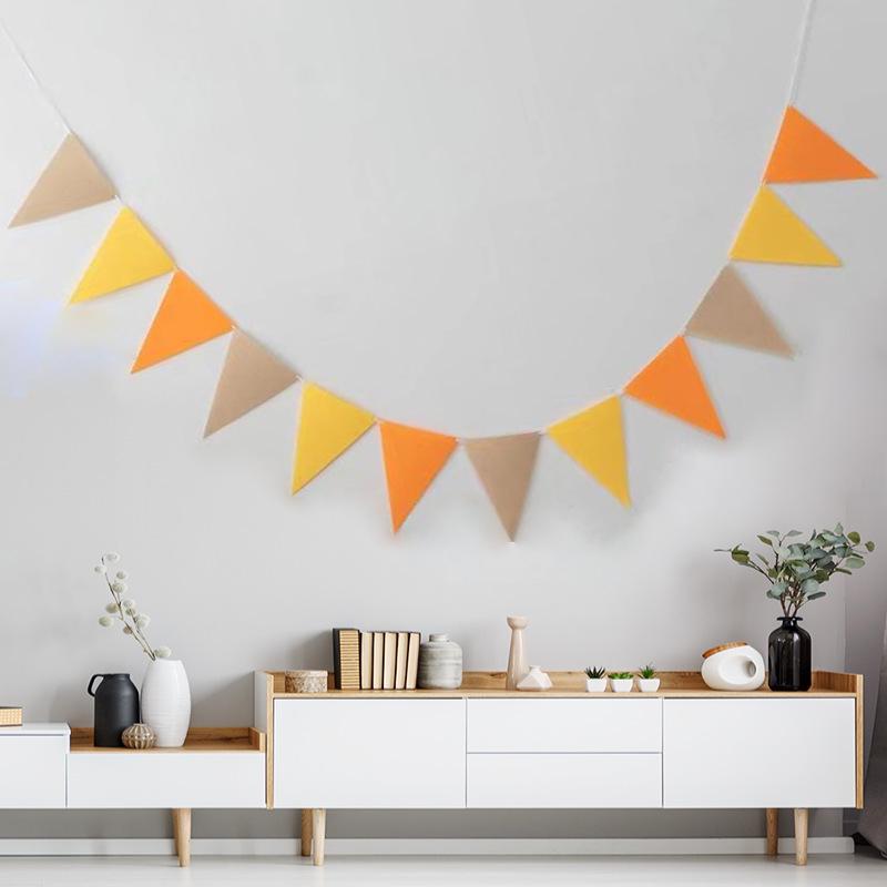 Felt Triangle Birthday Flags for Kids' Room & Party Decoration