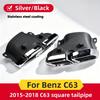 Stainless Steel Silver and Black Exhaust Muffler Tip Pipe, Suitable for Mercedes C63 W205 S205 2015-2018 AMG Nozzle Exhaust Tip