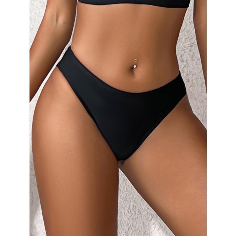 

Новый однотонный сексуальный купальник с низкой посадкой, базовый купальник XL