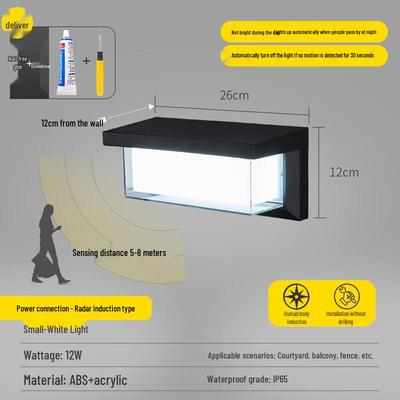 Outdoor Waterproof Wall Lamp with Sensor