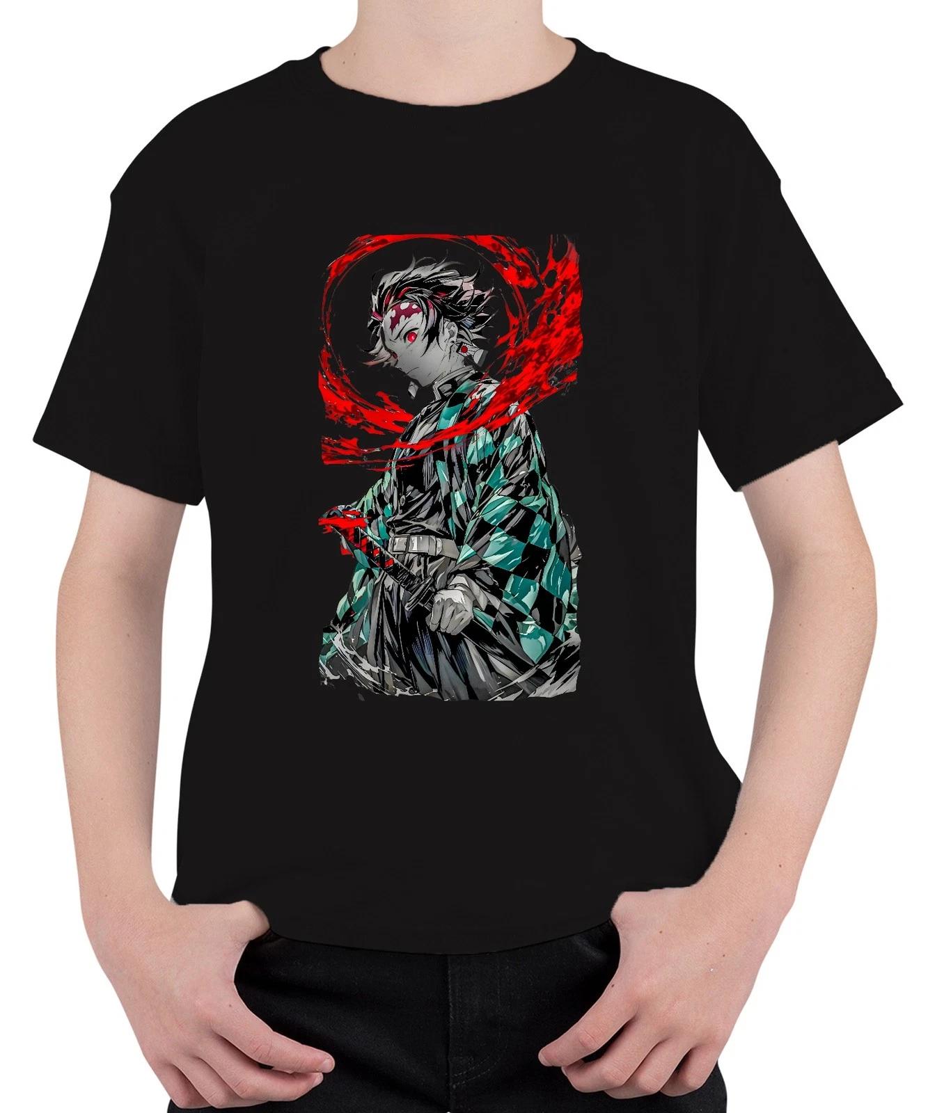 Tanjiro Kamado Demon Slayer Anime Schwert Blut Manga Geschenk Unisex Kinder T-Sh XXXXL