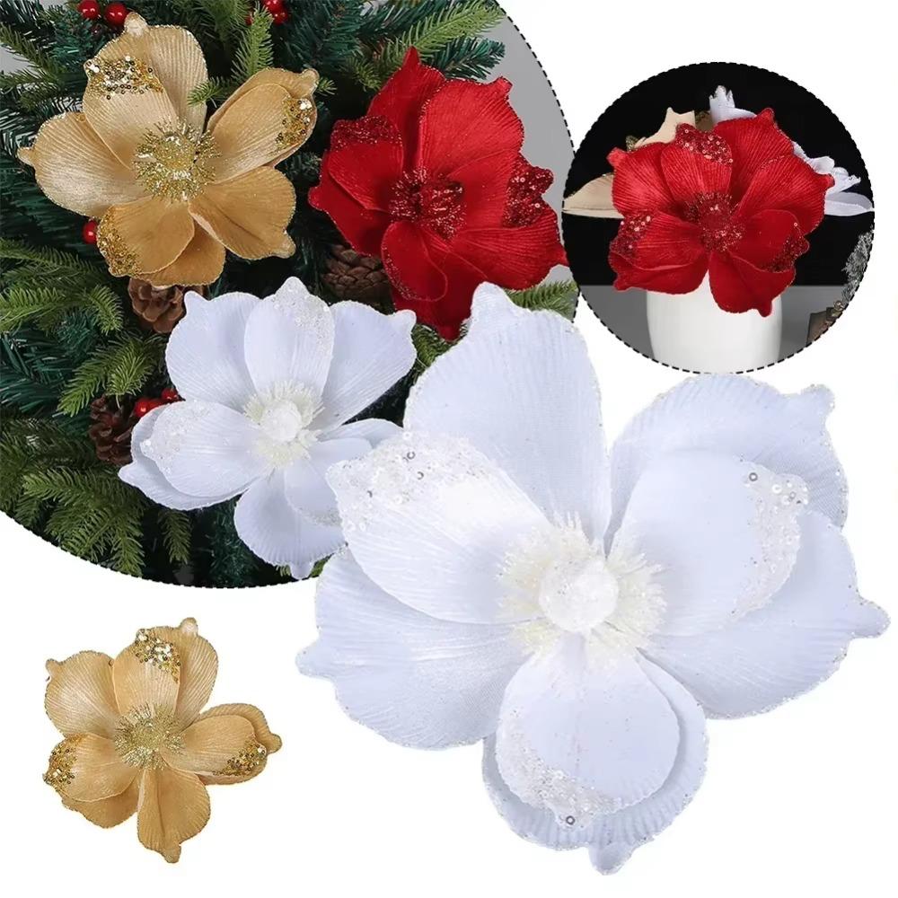 2 Pcs Hanging Simulated Flowers Flower Fake Flower Ornaments  Christmas Tree Decor