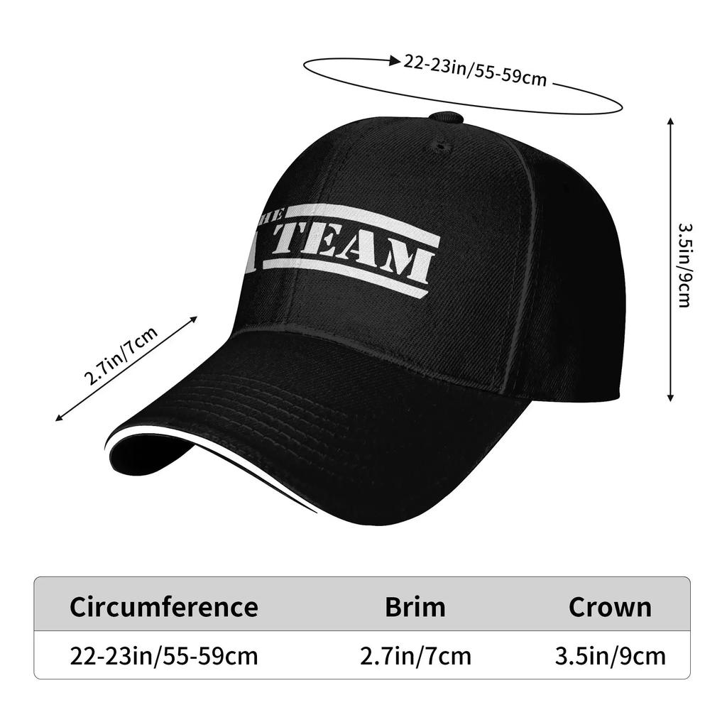 White THE A TEAM Casual Baseball Cap  Hiking Fishing Trucker Hat Spring Sun Visor Unisex Men y2k Retro Snapback Cap