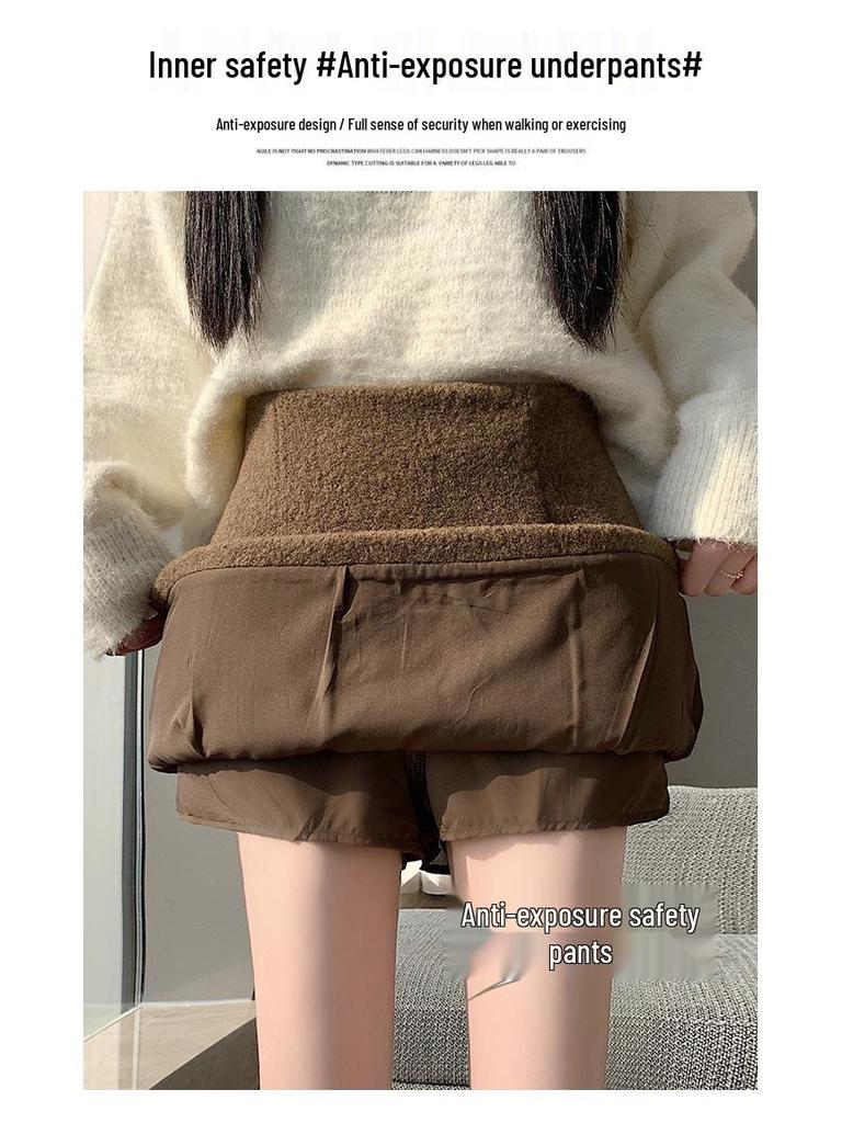 2025 New Autumn/Winter Velvet-Lined Wool Skirt: Thick, Warm, and Fashionable Hip-Wrap Design