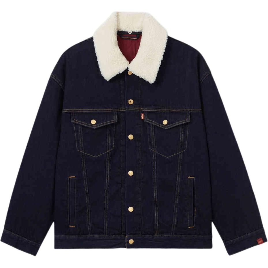 Levis SS25 New Year Limited Edition Shearling Button-Up Casual Denim Jacket Men Jackets Denim-Blue 0036I-0000