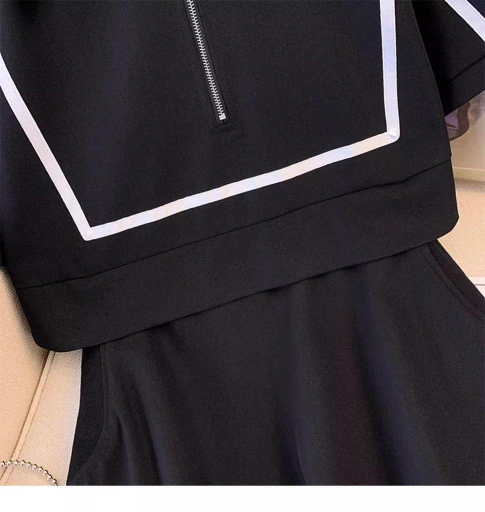 Plus Size Stylish Two-Piece Look Polo Dress - Summer Casual Short Sleeve Slimming Skirt