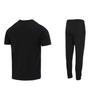 Adidas Logo Print Sports Casual Crew Neck Short Sleeve T-Shirt And Knitted Cuffed Sports Pants Set Men Tops, Bottoms Black IC9282+GK9226