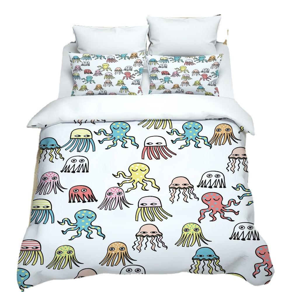 Simple Cartoon Quilt Set Three-Piece Set Four-Piece Set, Home Textile Printing