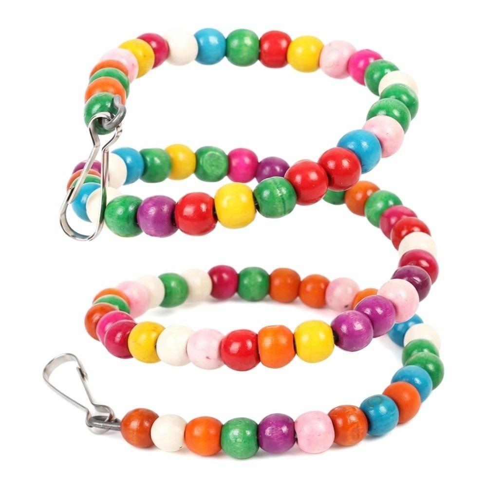 Plastic Bird Stand Colorful Beads Bird Toys Exquisite Bird Swing Perching Rest 1.5m