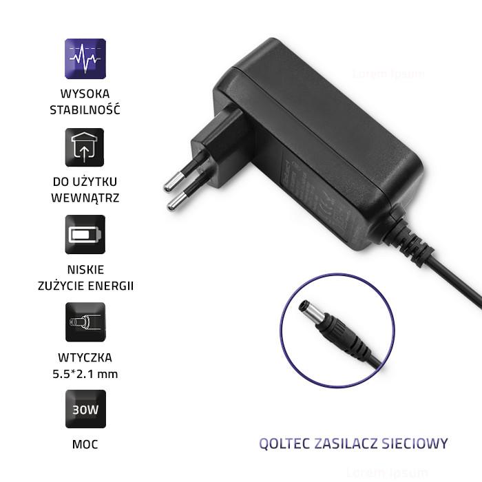 Qoltec Plug-in Power Supply 15W | 7.5V | 2A | 5.5*2.1
