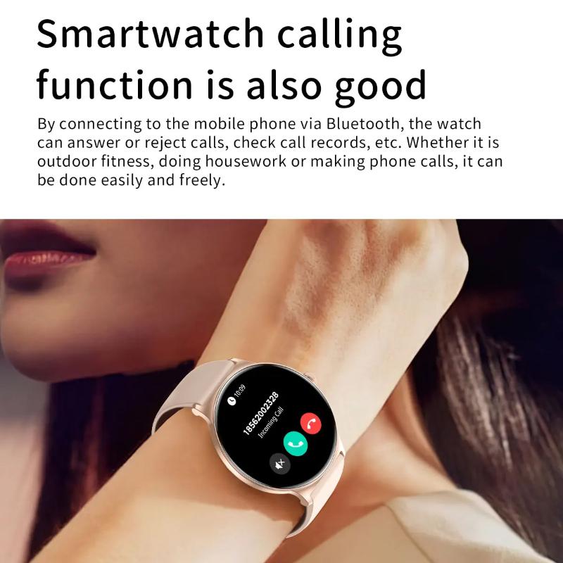 2025 Ny Smartklokke for Kvinner Gave 1,43 Tommers Full Touchskjerm Sports- og Treningsklokker Bluetooth-samtaler Digital Smartklokke Damer