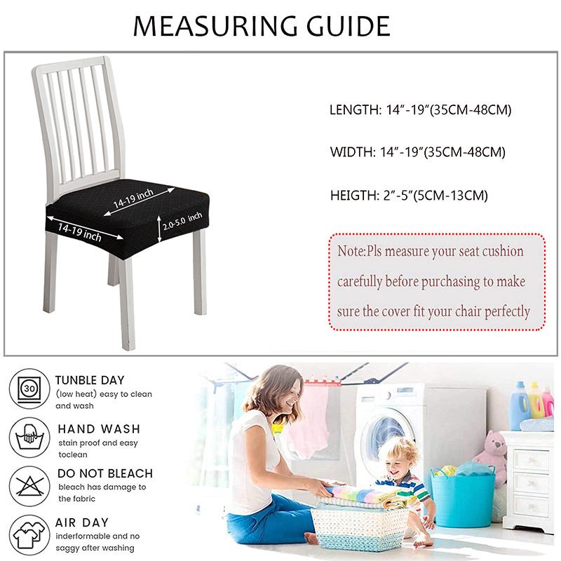 Stretch-Stuhlsitzbezüge aus Jacquard für Esszimmer, abnehmbar, waschbar, staubdicht, Stuhlsitzkissenschutz, Schonbezüge