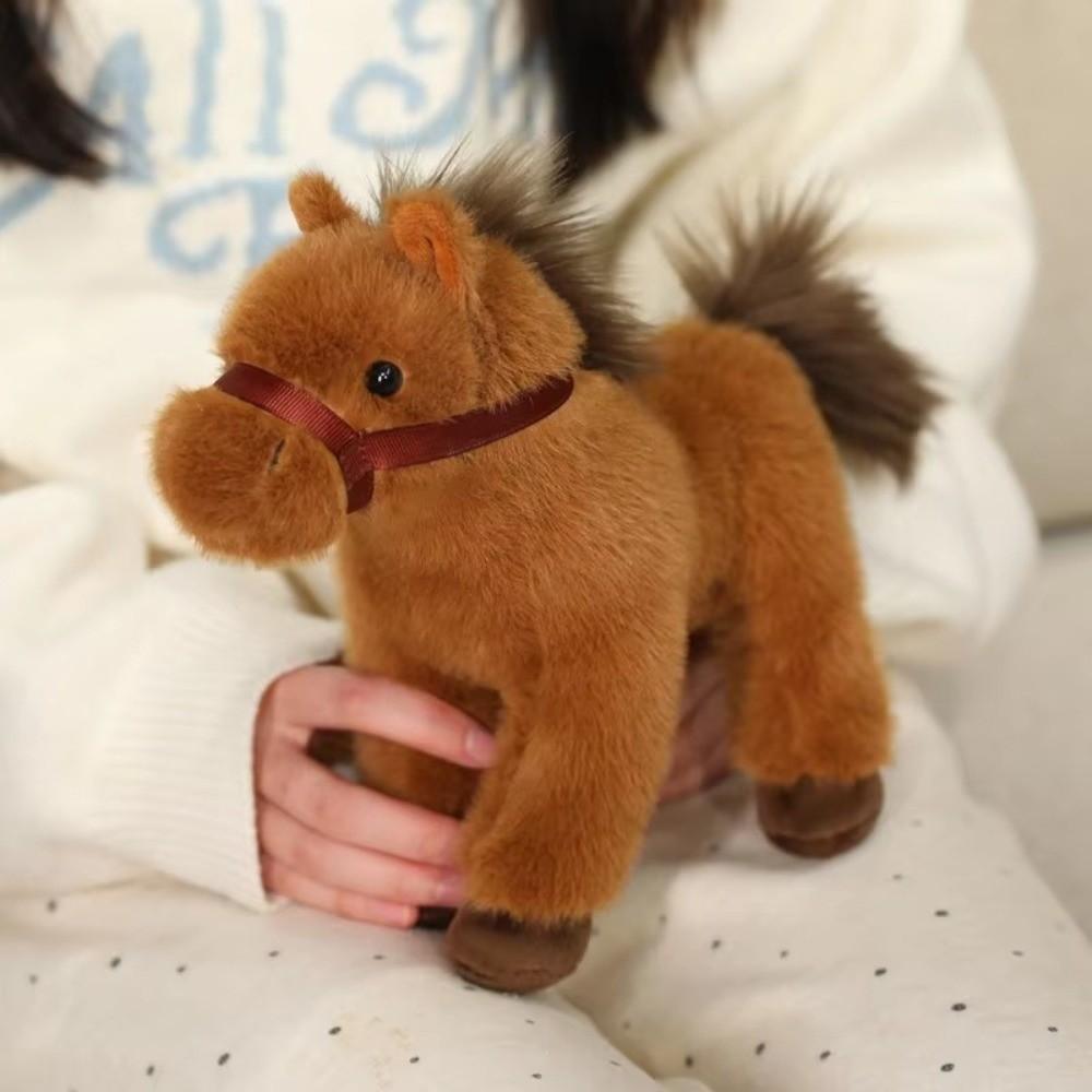 Cute Year of The Horse Mascot Horse Plush Doll 23cm Simulation Horse Plush Toy Soft Horse Stuffed Animal Home Room Decor