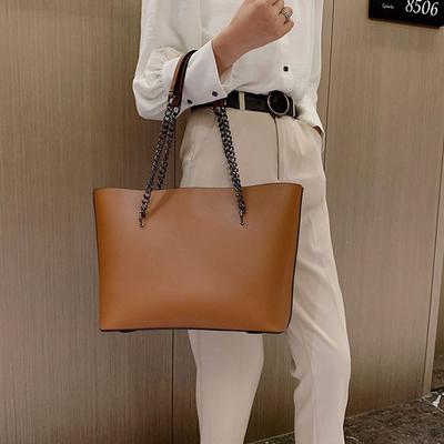 Large Capacity Fashion Shoulder Bags For Women Chains PU Leather Handbag Totes Luxury Top-handle Travel Bag