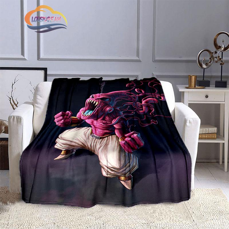 Japanische Animation Rolle Majin Buu 3D-Druck Tagesdecke Decke Anime-Charaktere Buu Flanelldecken Überwurfdecken