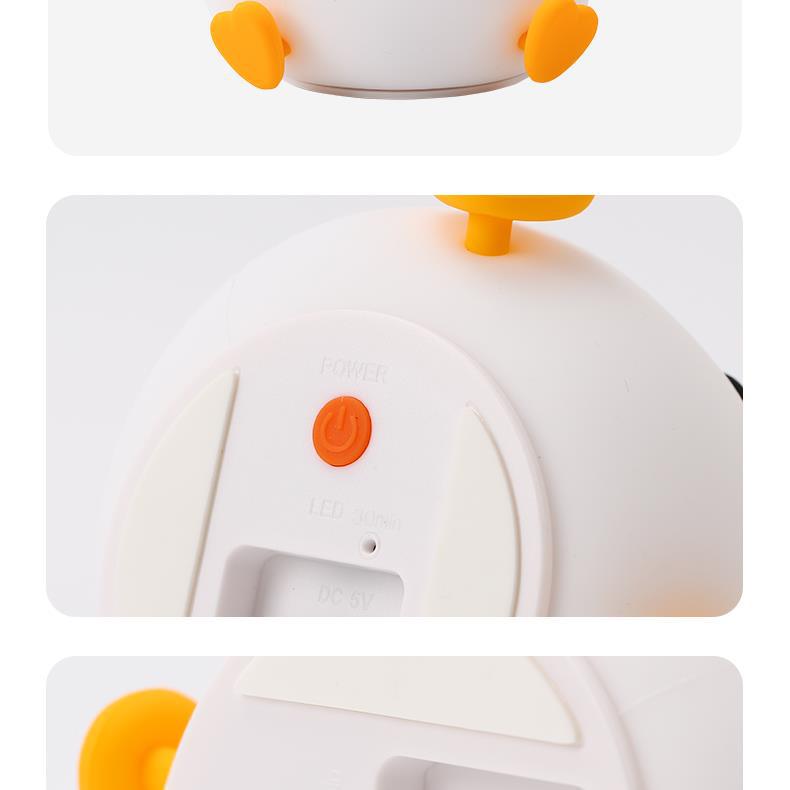 Bean Duck Sleep Companion: Rechargeable Silicone Night Light for Kids - Tap & Portable Warm Bedside Lamp Atmosphere Light