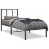 Vidaxl Metal Bed Frame with Headboard, Black, 75X190 Cm