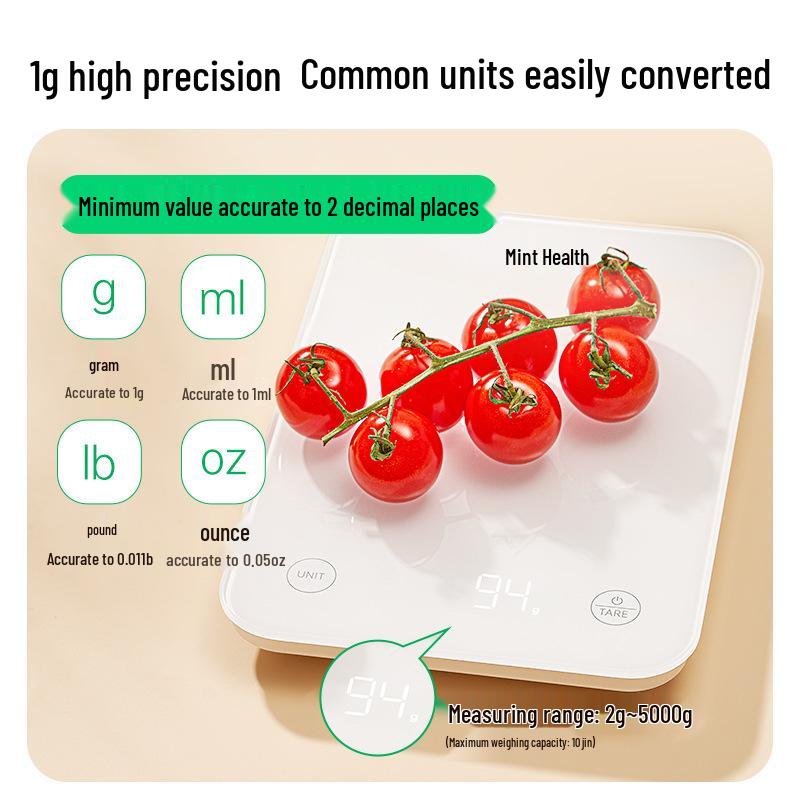 Compact Bluetooth Kitchen Scale for Baking & Coffee - Precise Gram Measurement